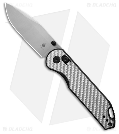Kizer Assassin Clutch Lock Knife Silver/Black G-10 + CF (3