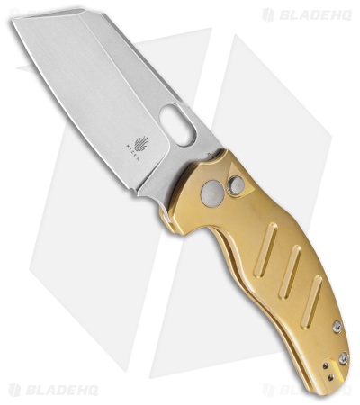 Kizer Sheepdog C01C Button Lock Knife Brass (3.3
