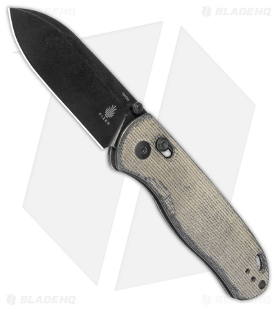 Kizer Azo Drop Bear Clutch Lock Knife Natural Micarta (3
