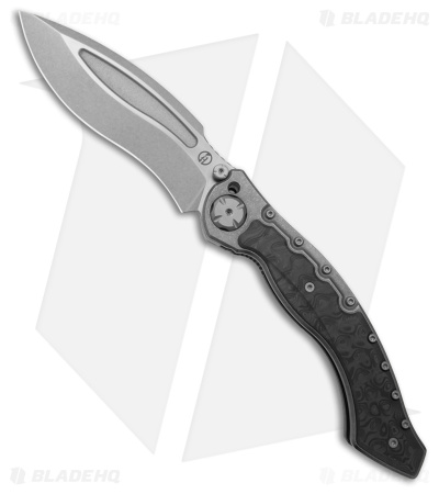 Maxace Vortex M04A Frame Lock Knife Black Swirled CF (5.375