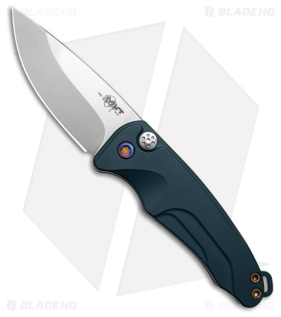 Medford Smooth Criminal Plunge Lock Knife Blue Aluminum (3" Tumbled)