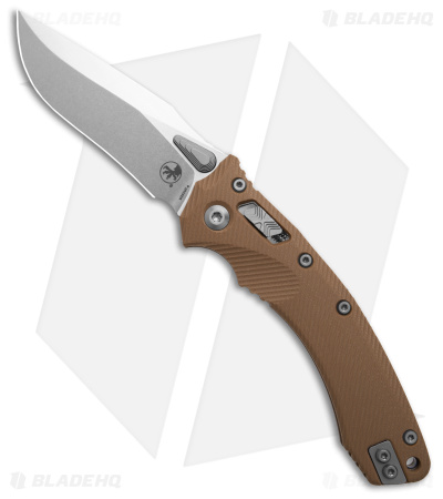 Microtech Amphibian Ram-Lok Manual Knife Fluted Carbon Fiber (3.9" DLC Serr)
