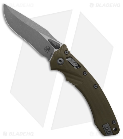 Microtech Amphibian Ram-Lok Manual Knife Fluted OD Green G-10 (3.9" Apocalyptic)