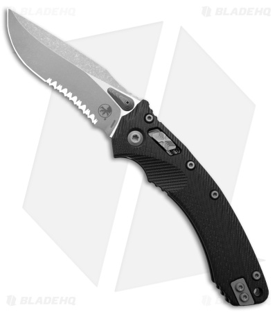 Microtech Amphibian Ram-Lok S/E Manual Knife Fluted Black G-10 (3.9" Apoc Serr)