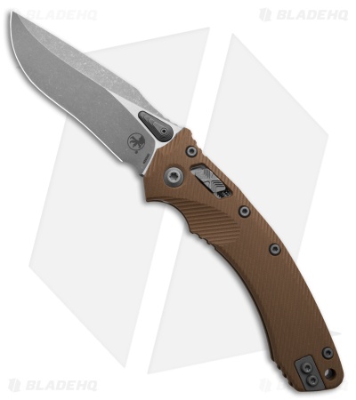 Microtech Amphibian Ram-Lok S/E Manual Knife Fluted Tan G-10 (3.9" Apocalyptic)