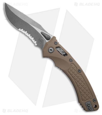 Microtech Amphibian Ram-Lok S/E Manual Knife Frag Tan G-10 (3.9" Apoc Serr)