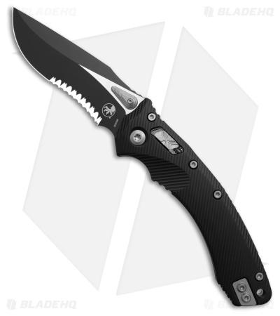 Microtech Amphibian S/E Ram-Lok Knife Fluted Black Aluminum (3.9" Black Serr)