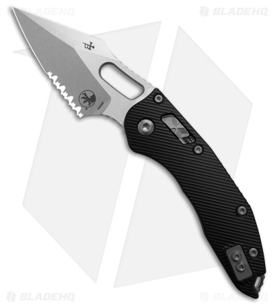 Microtech Stitch Ram-Lok Knife Black Fluted Aluminum (3.7" Stonewash Serr)