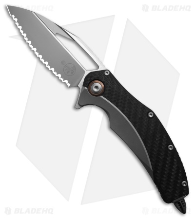 Microtech Matrix S/E Frame Lock Knife Ti w/ Carbon Fiber (3.8" BB Full Serr)