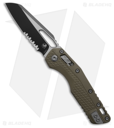 Microtech Standard Issue MSI Ram-Lok Knife Green Polymer (3.9" Two-Tone Serr)