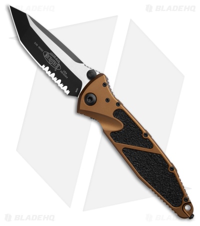 Microtech Socom Elite Tanto Manual Knife Tan (4" Black Serr) 161-2TA