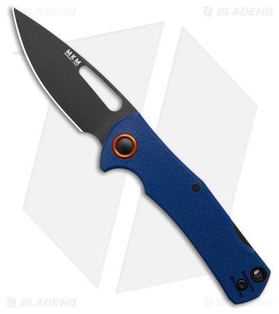 MKM LOV Drop Point Lockback Knife Blue FRN (3" Black)