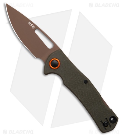MKM LOV Drop Point Lockback Knife OD Green FRN (3