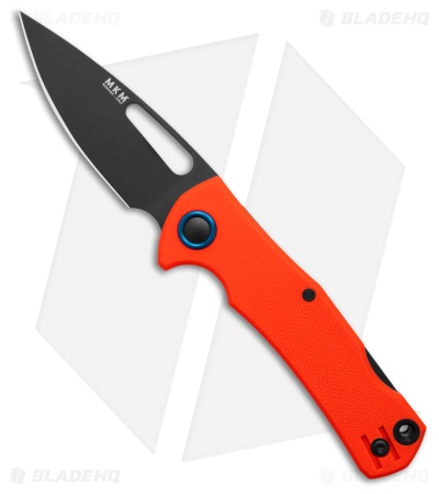 MKM LOV Drop Point Lockback Knife Orange FRN (3" Black)