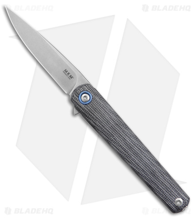 MKM Flame Light Liner Lock Knife Black Canvas Micarta (2.8" SW)