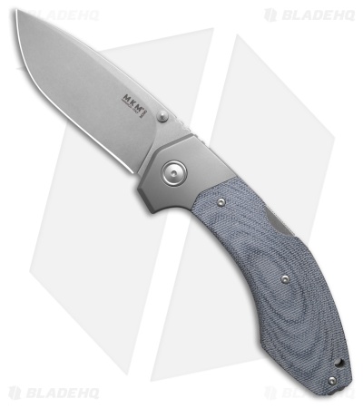 MKM Hero Back Lock Knife Denim Canvas Micarta (3.75" Stonewash)