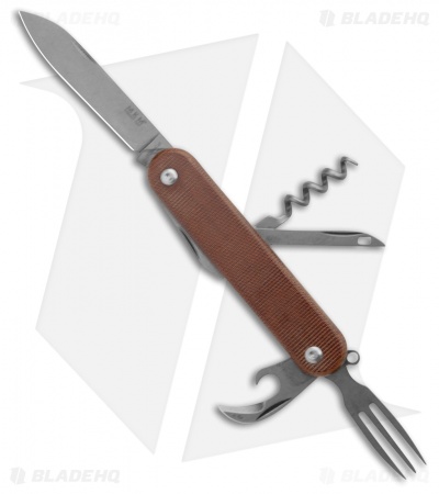 MKM Malga 6 MagnaCut Multi-Tool Pocket Knife Natural Tan Micarta (6-in-1)