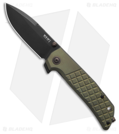 MKM Terzuola Maximo Frame Lock Knife OD Green Titanium (3.2" Black ) MK MM-TGRD
