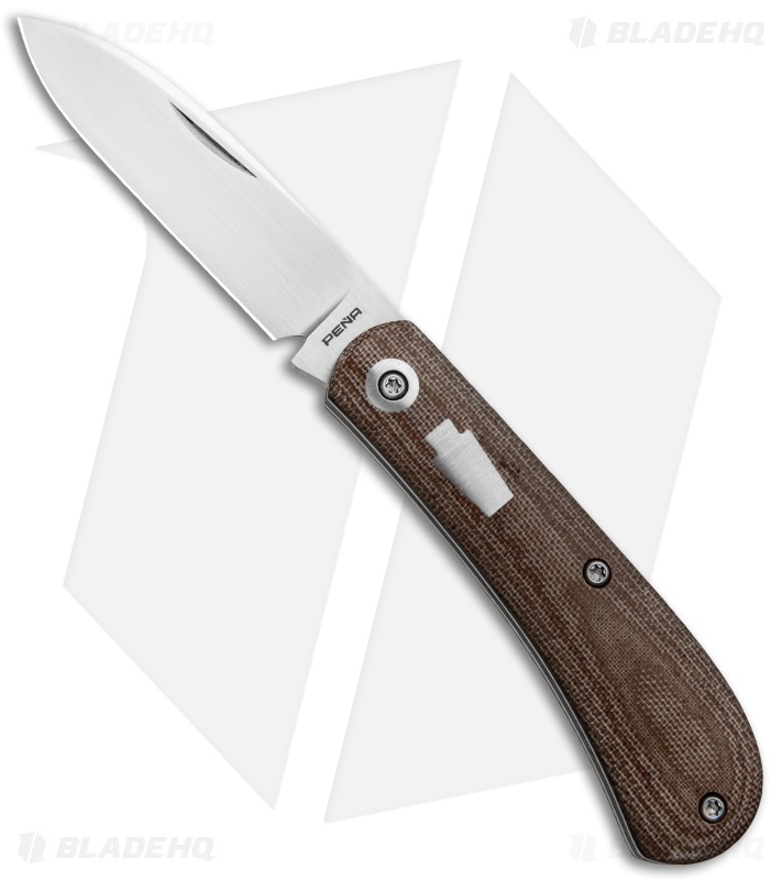 Pena Knives Custom Slipjoint Traditional Knife Brown Micarta (2.75