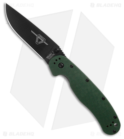 Ontario Rat Model 1  Knife Forest Green G-10 S35VN (3.5" Black)
