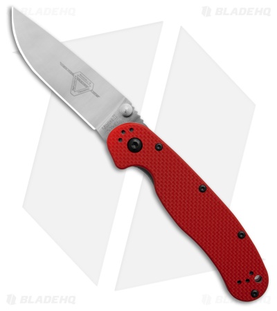 Ontario Rat Model 2 Liner Lock Knife Red G-10 S35VN (3.0" Satin) ON8064