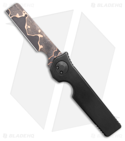 Paragon Krazor Gravity Knife Black Titanium (4" Baker Forge and Tool Damascus)