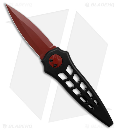 Paragon Warlock Enchanter Knife Skeletonized Black Aluminum (3.8" Red)