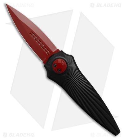 Paragon Warlock-X Folding Knife Star Burst Black Cerakote (3.9" Red 2-Groove)
