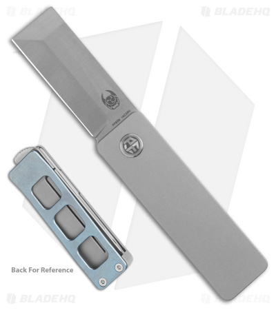 Petrified Fish Cash Frame Lock Knife Blue Titanium (1.8" Satin 14C28N) PFE09BS