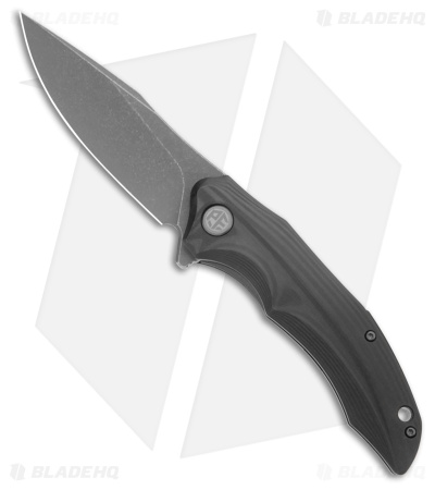 Petrified Fish Hairtail Liner Lock Knife Blk Carbon Fiber (3.54" Gray) PFP10CGAW