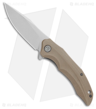 Petrified Fish Hairtail Liner Lock Knife Khaki Micarta (3.54" SW) PFP10KMW