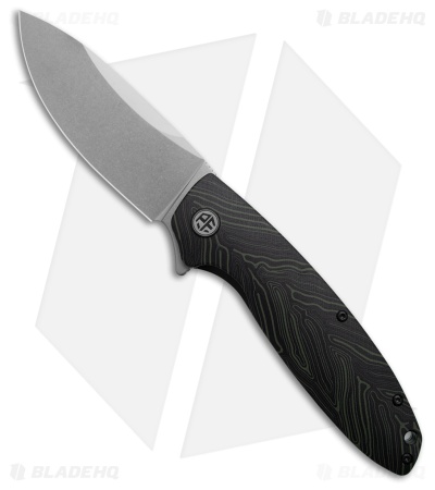 Petrified Fish Terra Liner Lock Knife Black/Green G-Mascus (3.75" Stonewash)