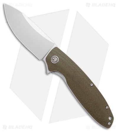Petrified Fish Terra Liner Lock Knife OD Green Micarta (3.75" Satin)
