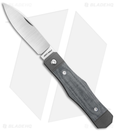 Jack Wolf Knives Vampire Jack Slip Joint Knife Black Micarta (3" Satin)