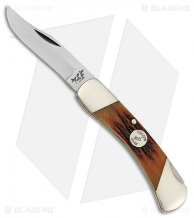 Bear & Son Med Lockback Knife Red Stag Bone (2.75