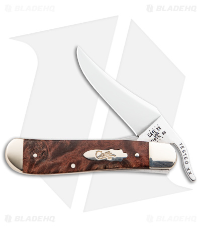 Case Knives RussLock Knife 3.5" Brown Maple Burl Wood (71953L SS) 64068