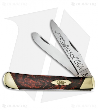 Case Slanted Bolster Trapper Knife 4.125" Black Lava Corelon (9254 SS) S9254BKL