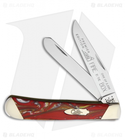 Case Slanted Bolster Trapper Knife 4.125" Fire in the Box Corelon (9254 SS)