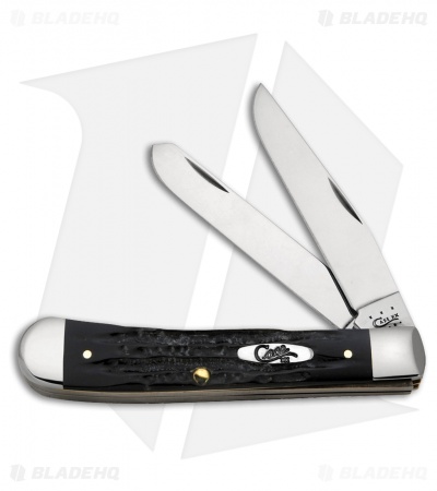 Case Trapper Pocket Knife 4.125" Black Jigged Buffalo Horn (BH254 SS) 65010