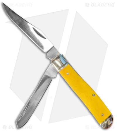 Cold Steel Mini Trapper Slip Joint Knife Yellow Bone (2.7" Satin)