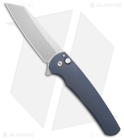 Pro-Tech Malibu Custom Reverse Tanto Knife 3D Blue/Bronze Ti(3.3" Stonewash)