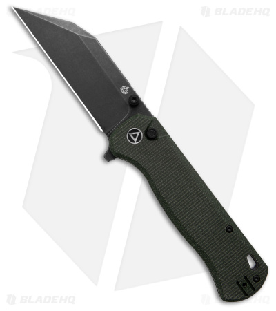 QSP Swordfish Button Lock Knife Green Micarta (3.625" BW) QS149-B2