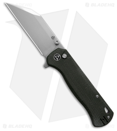 QSP Swordfish Button Lock Knife Green Micarta (3.25" SW) QS149-B1