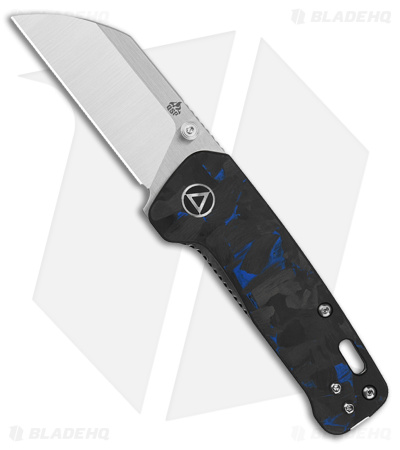 QSP Penguin Mini Liner Lock Knife Shredded Carbon Fiber Blue (2.25