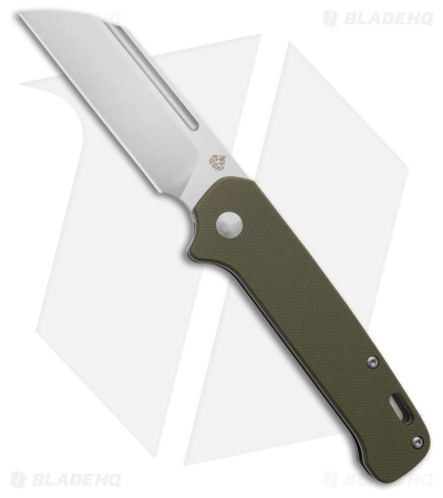 QSP Penguin Sheepsfoot Slip Joint Knife Green G-10 (3.25" Satin)