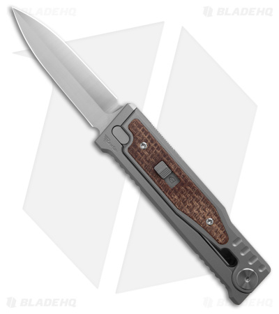 Reate EXO-M Dagger Gravity Knife Titanium/Burlap Micarta (3.2" Satin ELMAX)