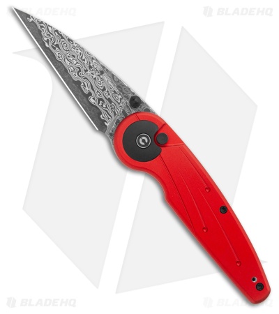 CIVIVI Starflare Wharncliffe Button Lock Knife Red Aluminum (3.3