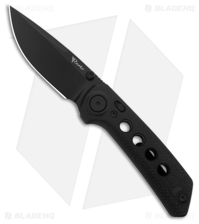 Reate PL-XT Drop Point Pivot Lock Knife Black Micarta/G-10 (3" Black Nitro-V)