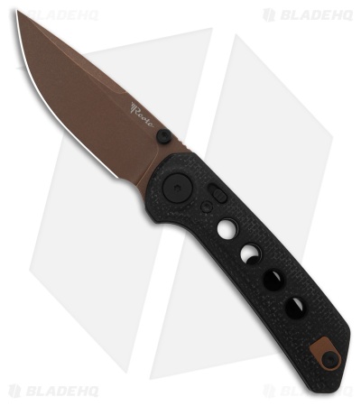 Reate PL-XT Drop Point Pivot Lock Knife Black Micarta/G-10 (3" Copper Nitro-V)