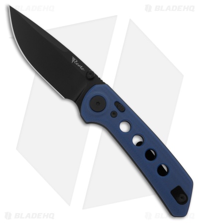 Reate PL-XT Drop Point Pivot Lock Knife Blue G-10 (3" Black Nitro-V)